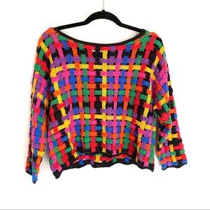 VINTAGE Rainbow Lattice Sweater